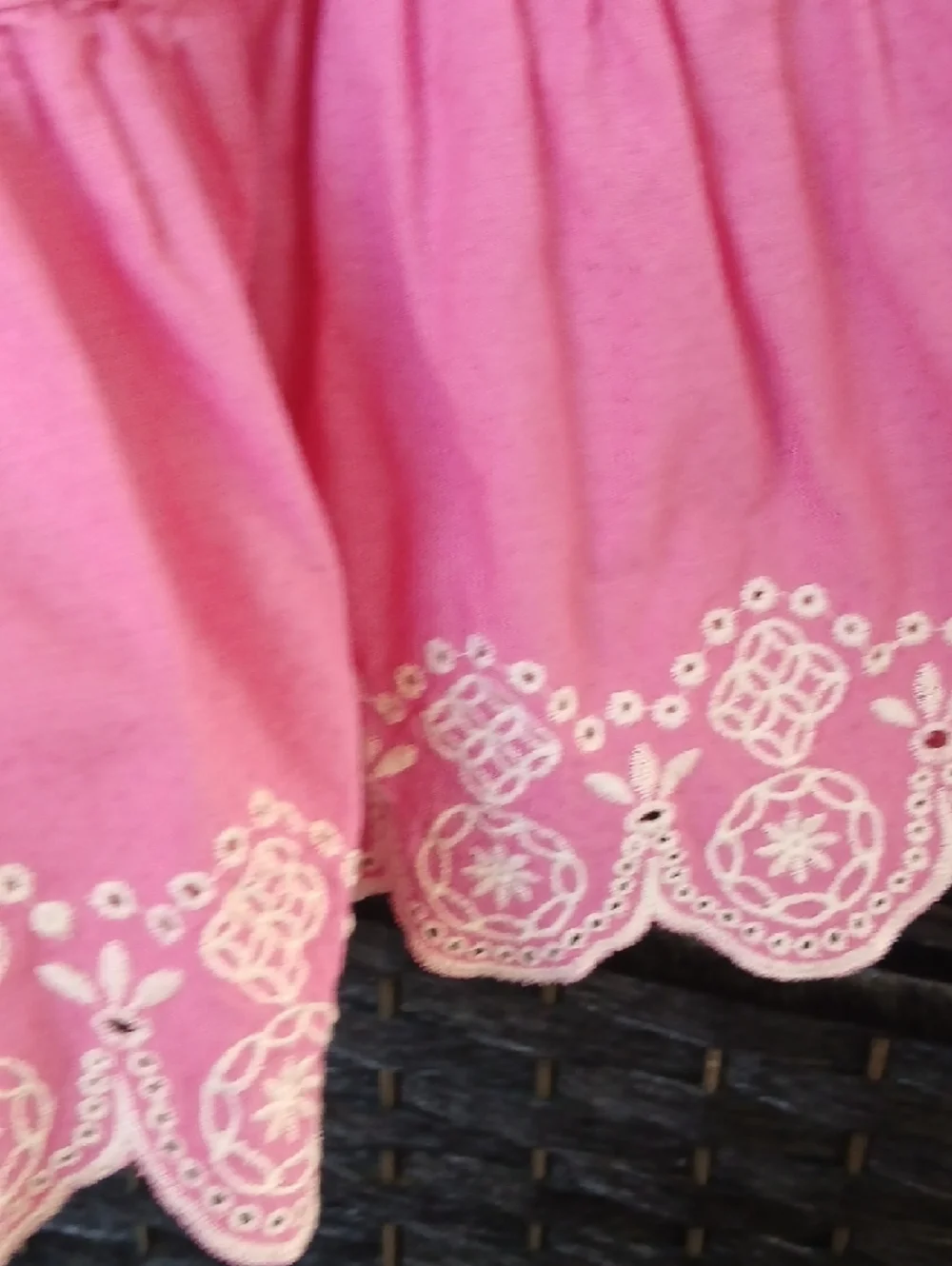 Max Studio Pink Button-Front Ruffle Dress with Lace Trim Girls SZ 3T